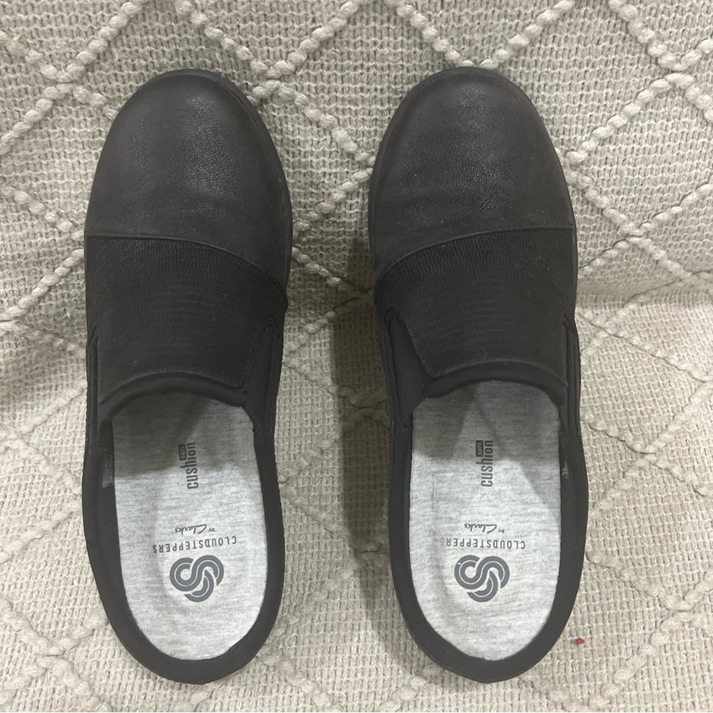 Clarks‎ Sillian Free Women Mule - Black - 6 Cloudsteppers - Slip On Mule